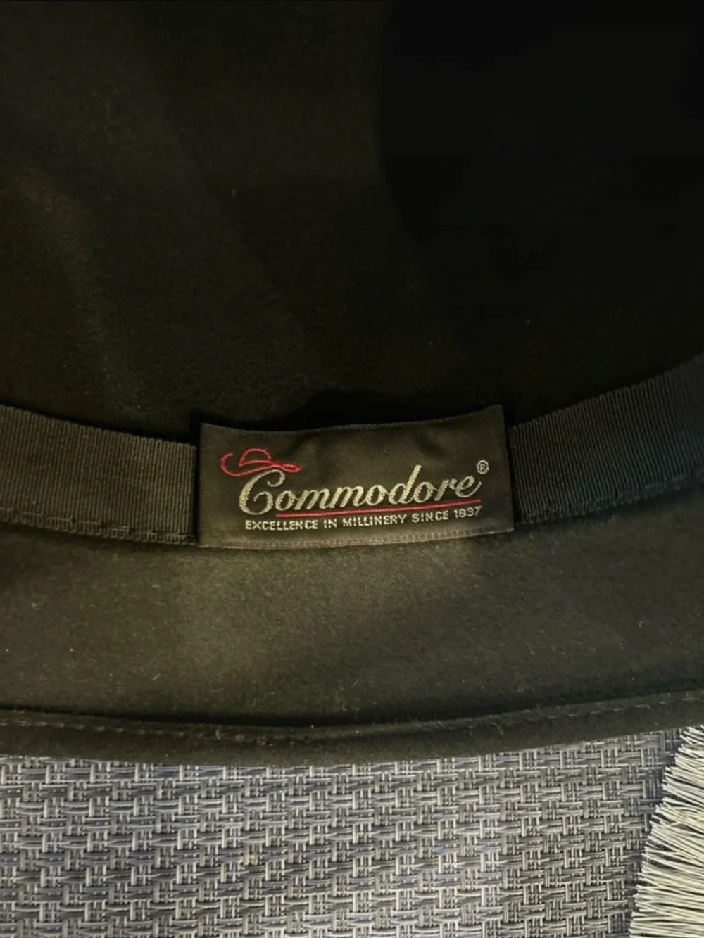 Vintage Commodore 100% Wool Felt Hat